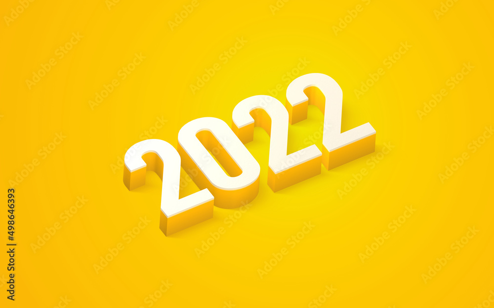 2022 text design, isolated on white background, 3d render 2022 text design, isolated on white background, 3d render