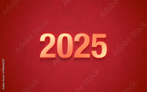2025 text design  isolated on white background  3d render