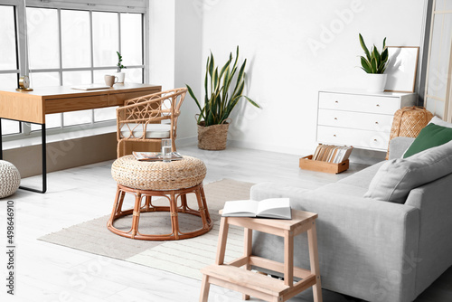 Modern home office and livi...