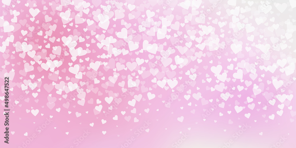 White heart love confettis. Valentine's day gradie White heart love confettis. Valentine's day gradie