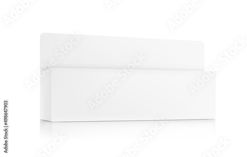 Folding cardboard box with valve. Perfect for placing your design. Vector illustration isolated on white background. Can be use for food, medicine, cosmetic and etc. Ready for your design. EPS10. 