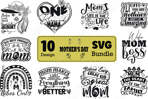 Mother's day unique SVG design bundle for t-shirt, mug, bag, typography design, 