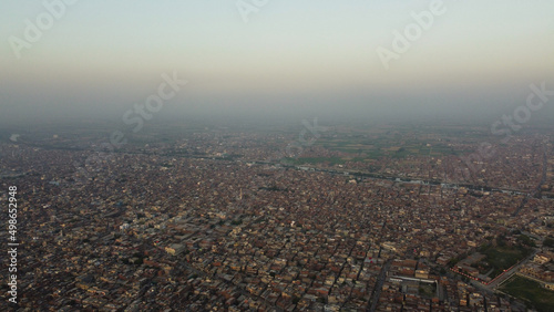 Photography aerial view of pakistani city, drone's footage