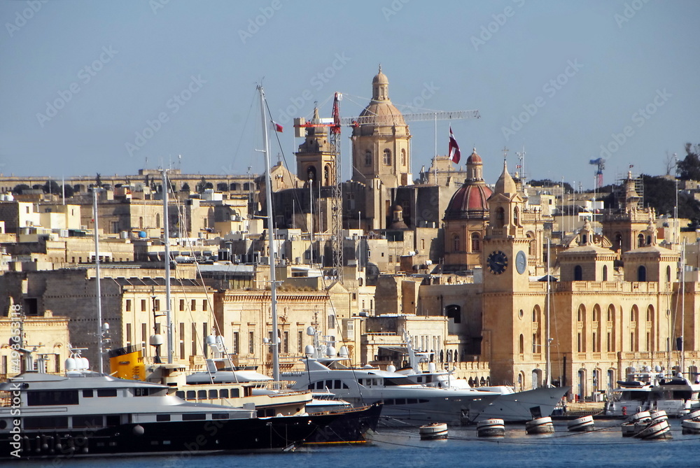 La Valette, vue générale du centre historique de la ville, Malte