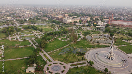 Yaad Gaar Minar-e-Pakistan of Lahore Pakistan, (drone's Footage photo