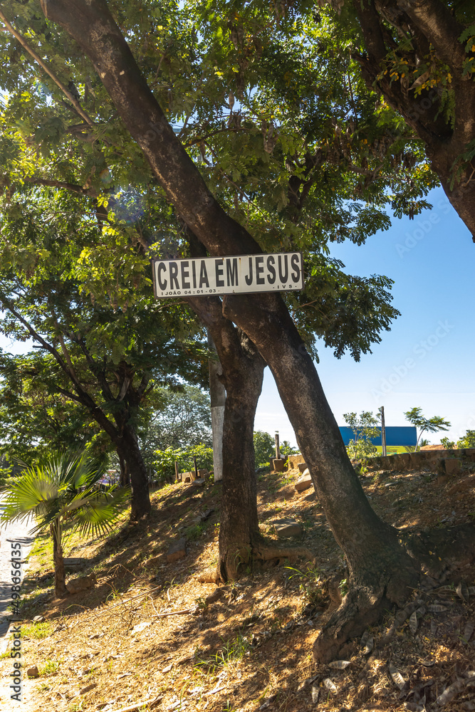 sign of believe in Jesus in the city of Januária, State of Minas Gerais, Brazil