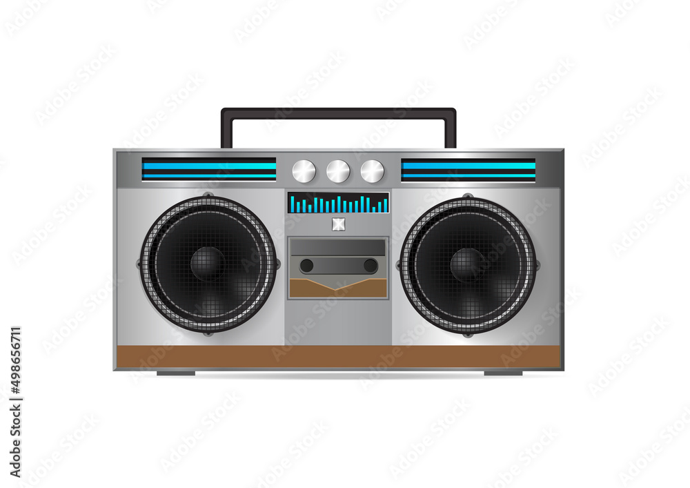 Retro style radio isolated