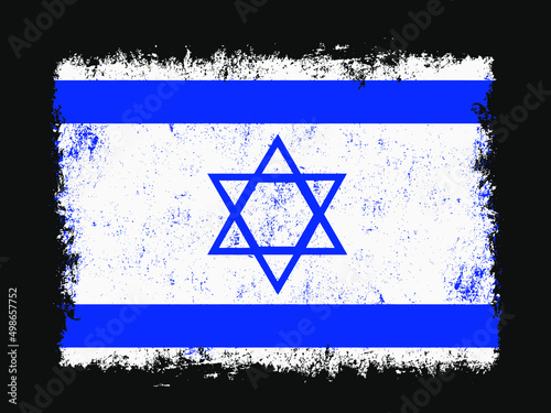 israel national flag grunge vector
