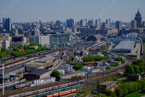 Moscow, Moscow-Tovarnaya-Kievskaya railway station, aerial photography.
