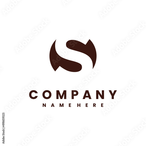 initial s logo design negative space creative logo, letter s logo template