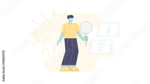 Graphic designer concept flat illustration