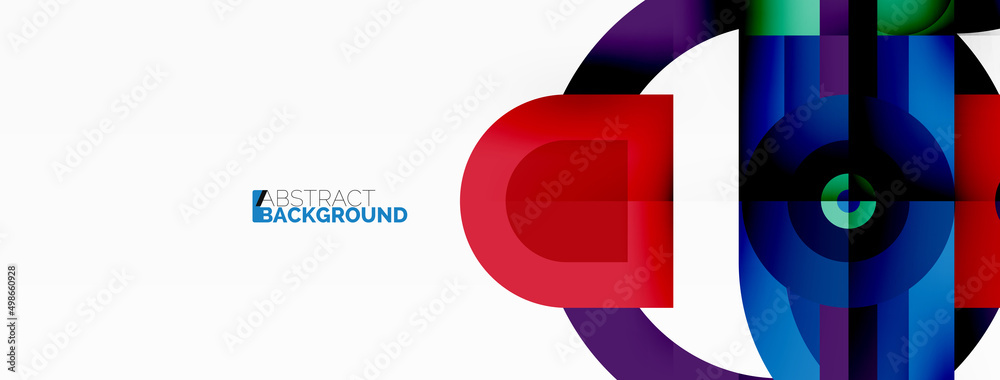 Creative geometric wallpaper. Minimal abstract background. Bright color geometric shapes on white backdrop. Business template for wallpaper, banner, background or landing Creative geometric wallpaper. Minimal abstract background. Bright color geometric shapes on white backdrop. Business template for wallpaper, banner, background or landing