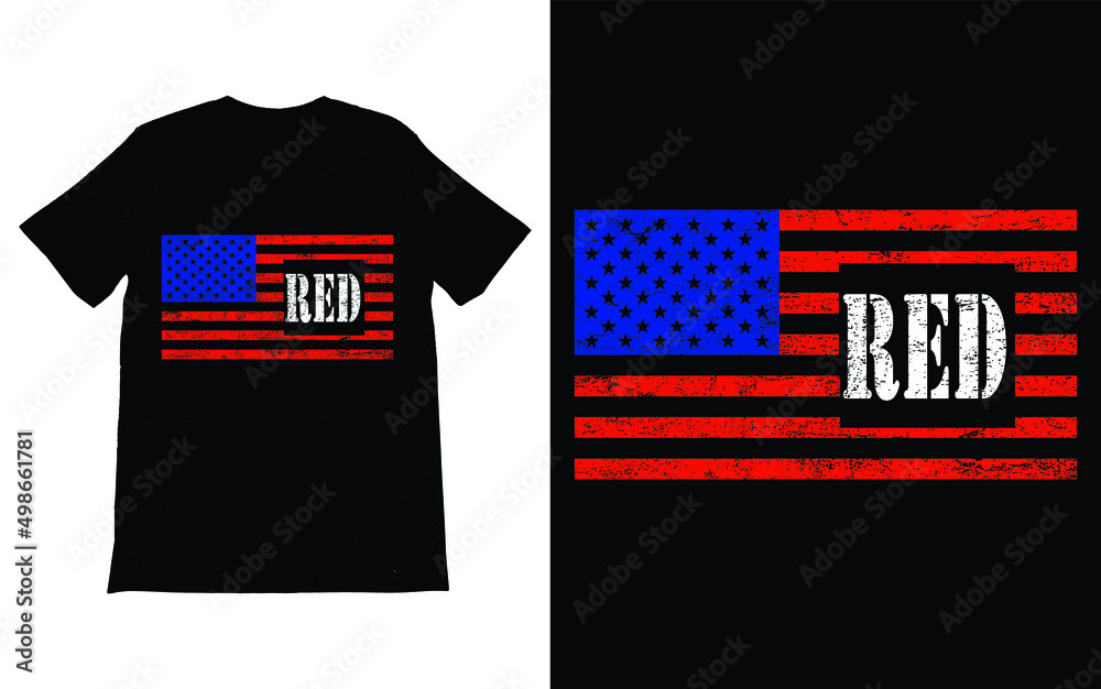 Fototapeta premium Red Friday T-Shirt Vector Design Vector, Remember Everyone Deployed T-Shirt, Remember Red Friday, Red Friday, Red Friday Gift, Military Gift,