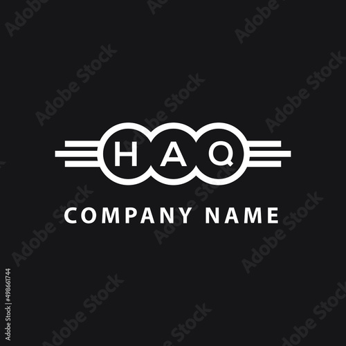 HAQ letter logo design on black background. HAQ  creative initials letter logo concept. HAQ letter design. photo