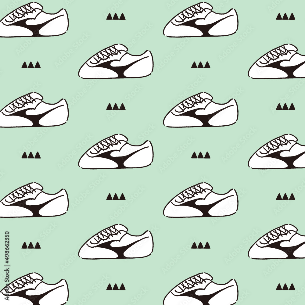 Vector seamless pattern with sneaker illustrations Vector seamless pattern with sneaker illustrations