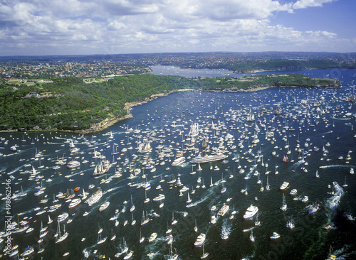 Photography Australia Bicentenary Sydney harbour 26th January 1988 largest group of boats ever seem  on the harbour