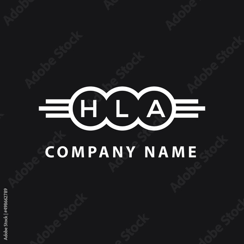 HLA letter logo design on black background. HLA  creative initials letter logo concept. HLA letter design.
