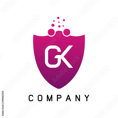 GK Letter Dots Logo Design with Creative . GK logo design vector template.