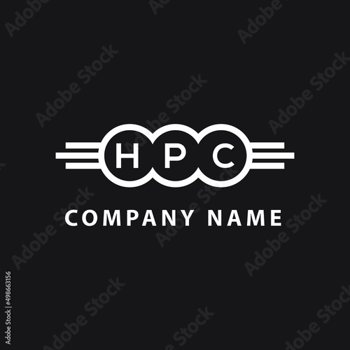 HPC letter logo design on black background. HPC  creative initials letter logo concept. HPC letter design.
 photo