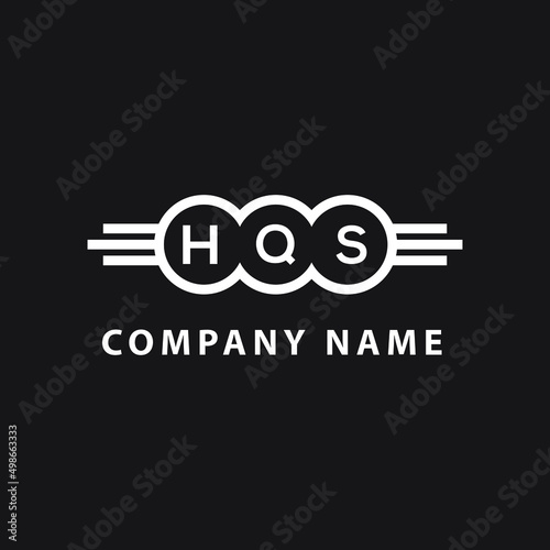 HQS letter logo design on black background. HQS  creative initials letter logo concept. HQS letter design.
 photo