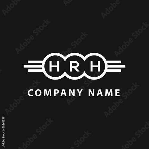 HRH letter logo design on black background. HRH  creative initials letter logo concept. HRH letter design. photo