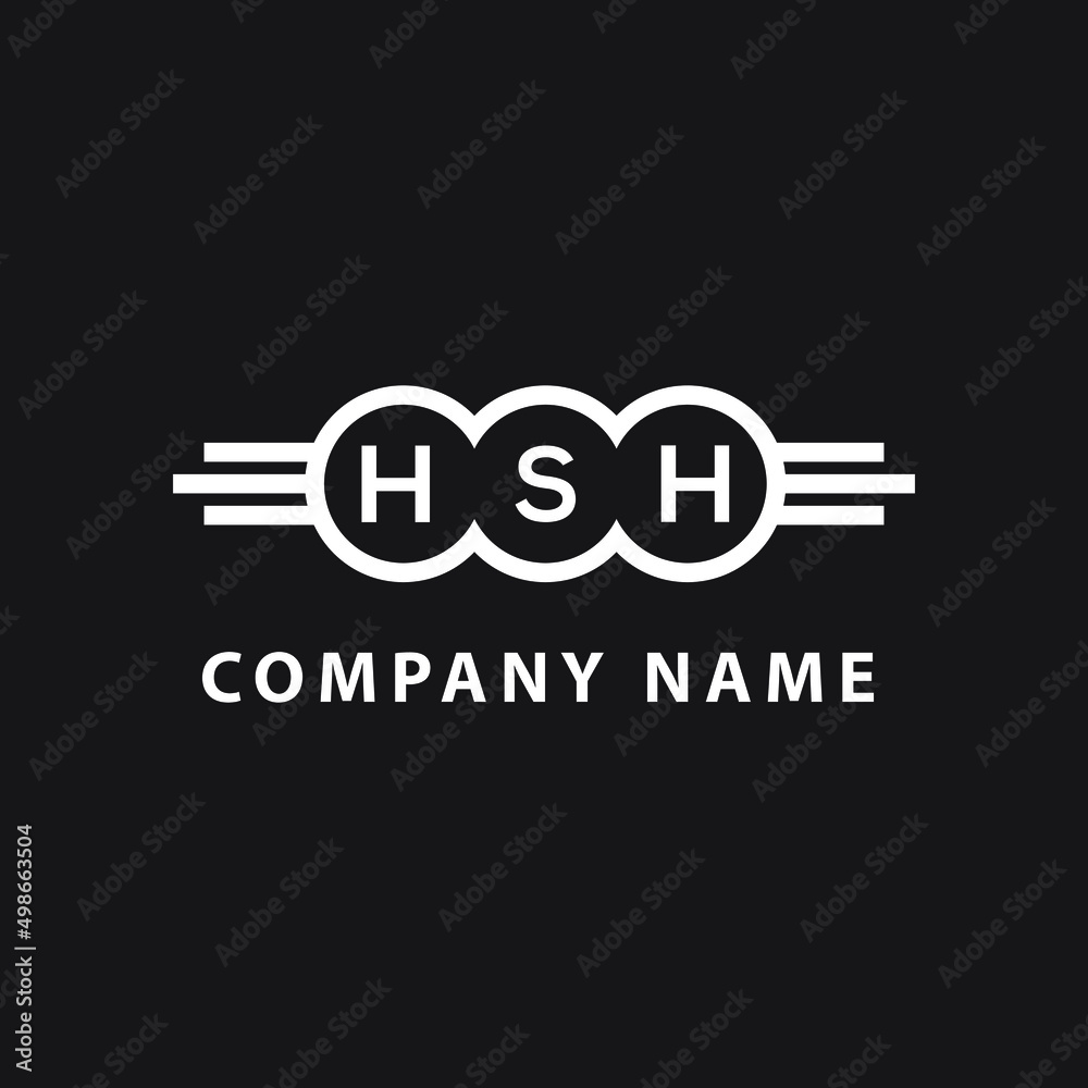 HSH letter logo design on black background. HSH  creative initials letter logo concept. HSH letter design.