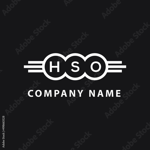 HSO letter logo design on black background. HSO  creative initials letter logo concept. HSO letter design. photo