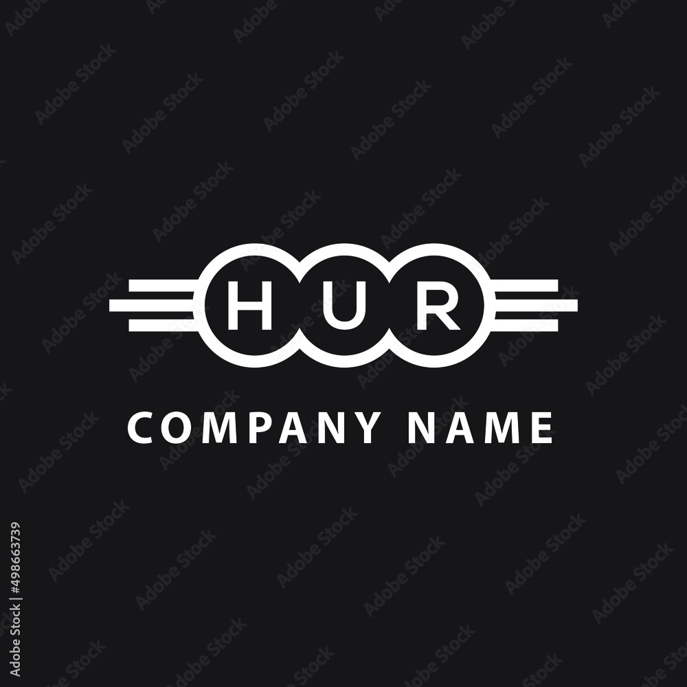 HUR letter logo design on black background. HUR creative initials letter logo concept. HUR letter design. HUR letter logo design on black background. HUR creative initials letter logo concept. HUR letter design.