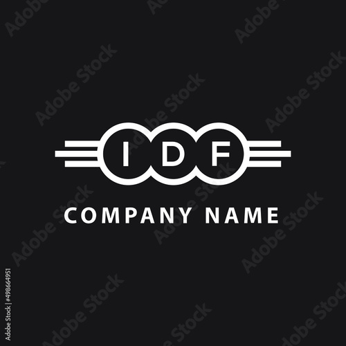 IDF letter logo design on black background. IDF creative circle letter logo concept. IDF letter design. 