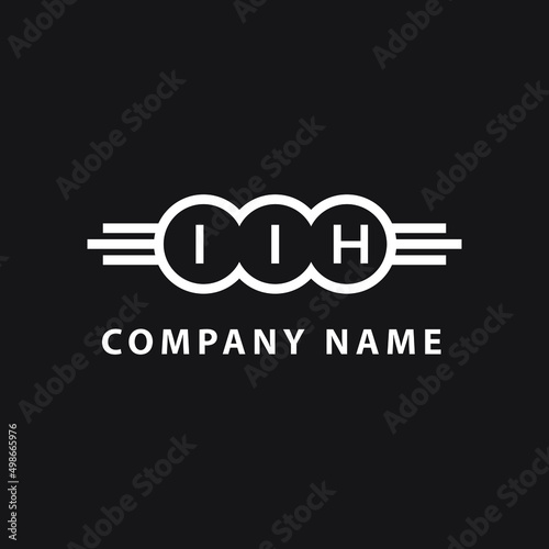 IIH letter logo design on black background. IIH creative initials letter logo concept. IIH letter design.  photo