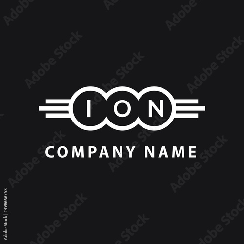 ION letter logo design on black background. ION  creative initials letter logo concept. ION letter design.