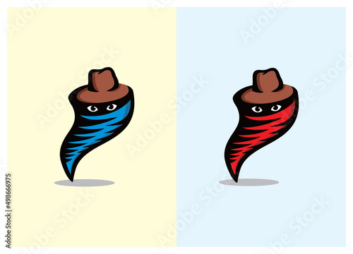 Twister with Hat illusstration design [vector] photo