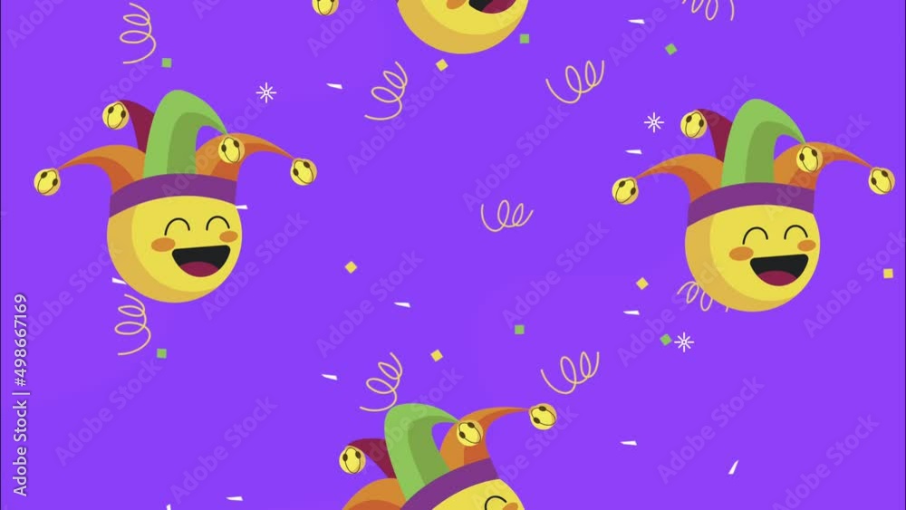 april fools day animation with joker emojis pattern