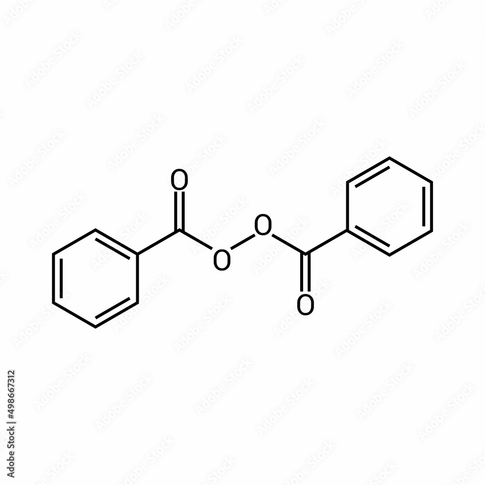 chemical structure of Benzoyl peroxide (C14H10O4) chemical structure of Benzoyl peroxide (C14H10O4)