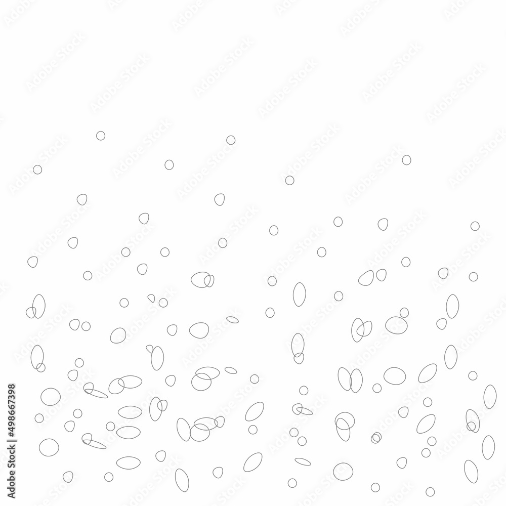 bubbles of fizzy water drink  vector isolated on white background. Doodle style