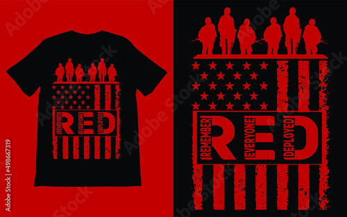 Red Friday T-Shirt Vector Design Vector, Remember Everyone Deployed T-Shirt, Remember Red Friday, Red Friday, Red Friday Gift, Military Gift,