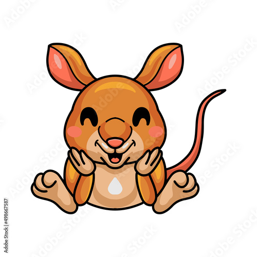 Cute little bandicoot cartoon sitting