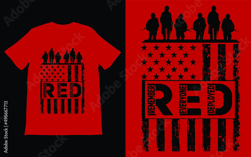 Red Friday T-Shirt Vector Design Vector, Remember Everyone Deployed T-Shirt, Remember Red Friday, Red Friday, Red Friday Gift, Military Gift,