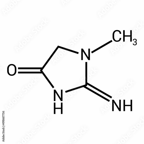 chemical structure of Creatinine (C4H7N3O)