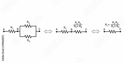 equivalent of resistance diagram and formula in physics