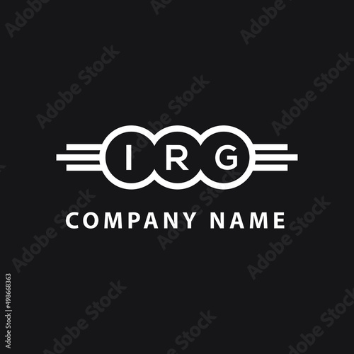 IRG letter logo design on black background. IRG  creative circle letter logo concept. IRG letter design.
 photo