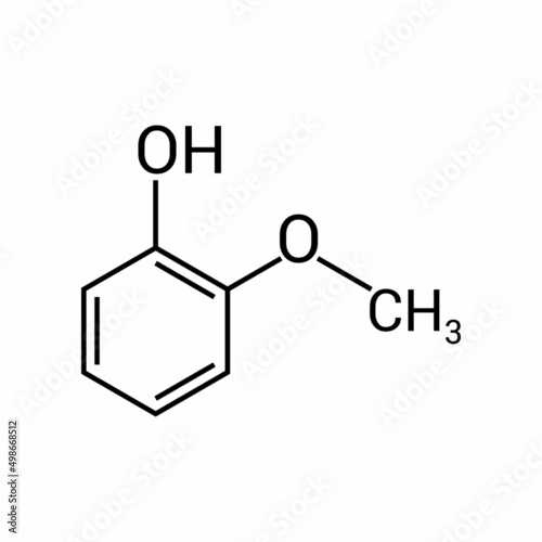 chemical structure of Guaiacol (C7H8O2) photo