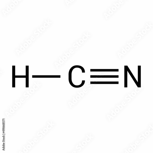 chemical structure of Hydrogen cyanide (HCN)