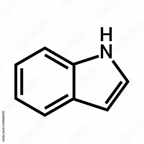 chemical structure of Indole (C8H7N)
