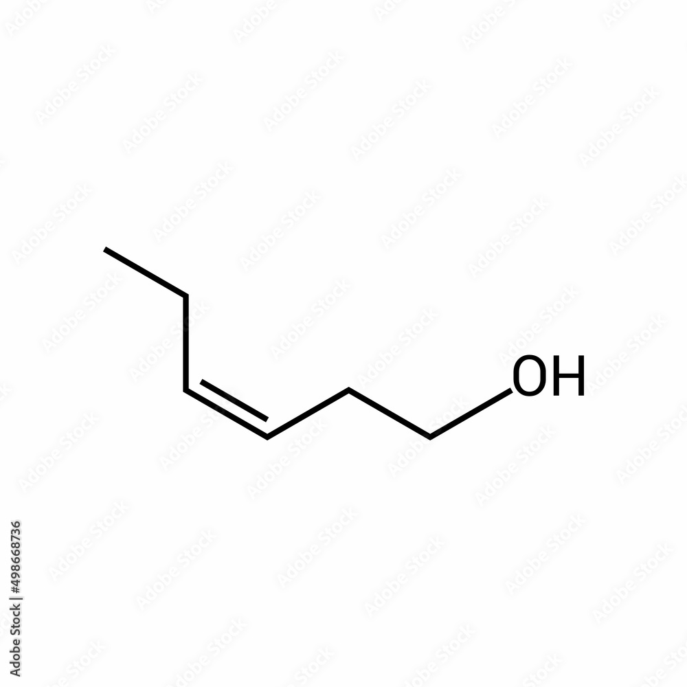 chemical structure of leaf alcohol (C6H12O) chemical structure of leaf alcohol (C6H12O)