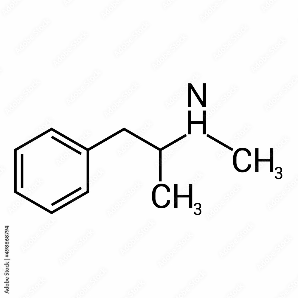 chemical structure of methamphetamine (C10H15N) chemical structure of methamphetamine (C10H15N)