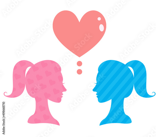 LGBT romance silhouettes of men and women