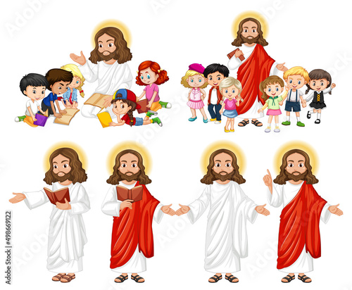 Jesus and happy children