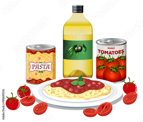 Spaghetti with tomato sauce canned