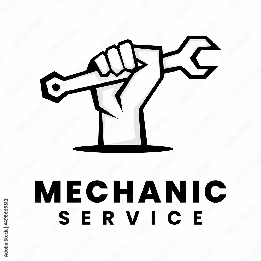 mechanic service logo design template